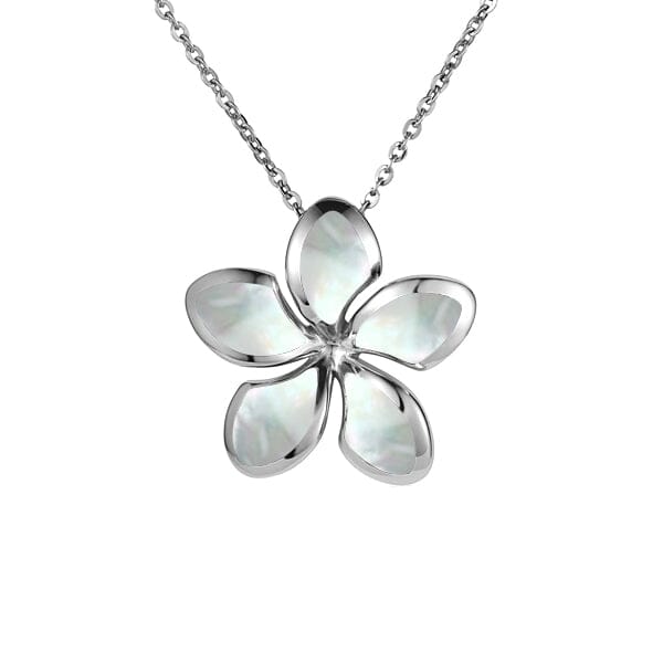 Mother of Pearl Sunrise Plumeria Pendant Pendant Island by Koa Nani 