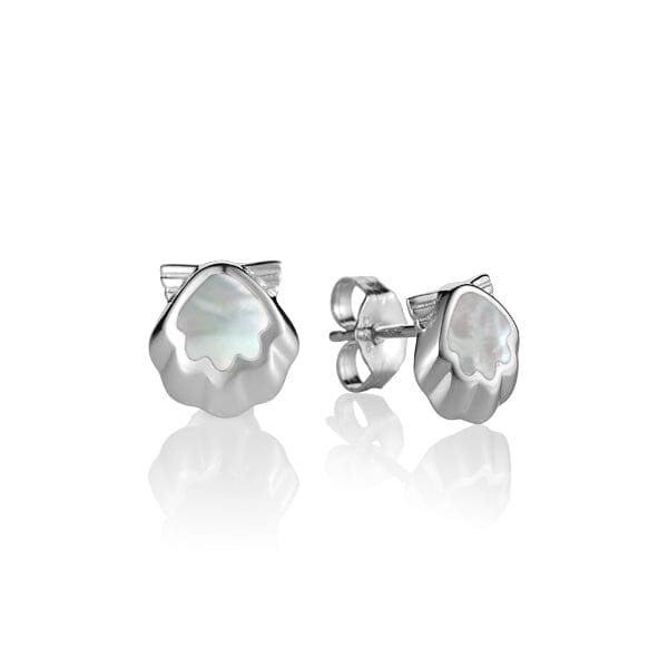 Mother of Pearl Sunrise Shell Earrings Earrings Island by Koa Nani White 