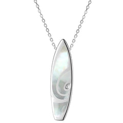 Mother of Pearl Surfboard Pendant Pendant Island by Koa Nani Small 