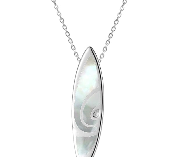 Mother of Pearl Surfboard Pendant Pendant Island by Koa Nani Small 