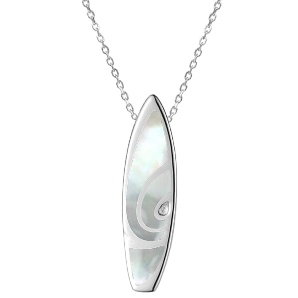 Mother of Pearl Surfboard Pendant Pendant Island by Koa Nani Small 