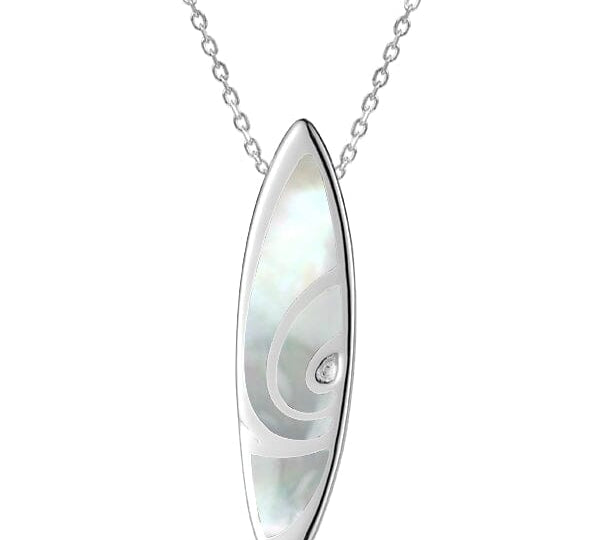 Mother of Pearl Surfboard Pendant Pendant Island by Koa Nani Large 