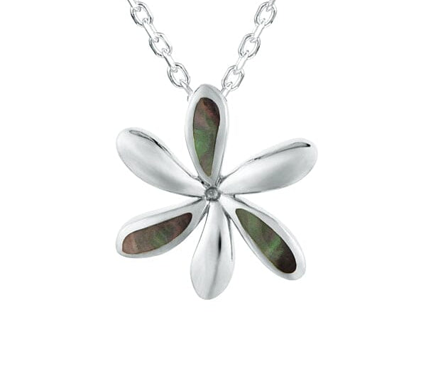Mother of Pearl Tiare Flower Pendant Pendant Island by Koa Nani Large Black 
