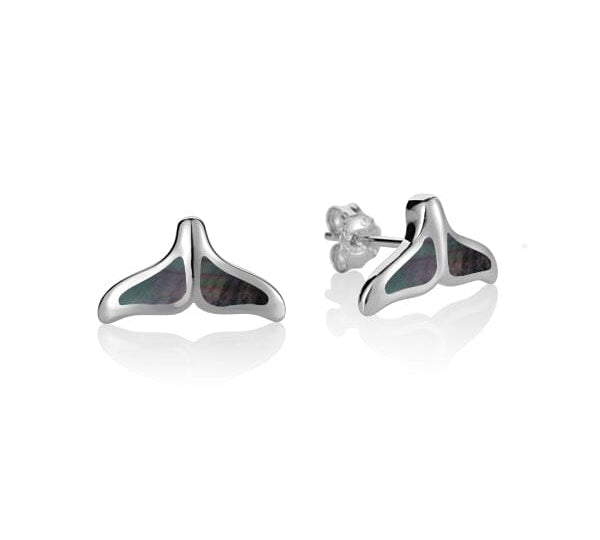Mother of Pearl Whale Tail Earrings Earrings Island by Koa Nani Black 