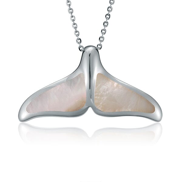 Mother of Pearl Whale Tail Pendant Pendant Island by Koa Nani Large White 