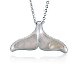 Mother of Pearl Whale Tail Pendant Pendant Island by Koa Nani Medium White 