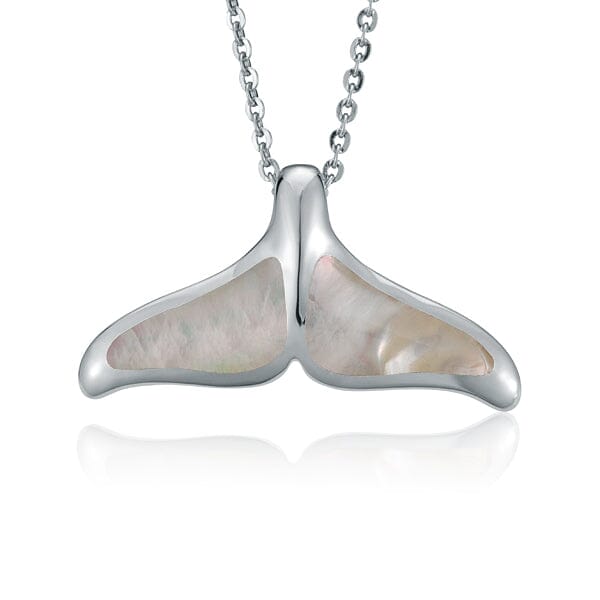 Mother of Pearl Whale Tail Pendant Pendant Island by Koa Nani Medium White 