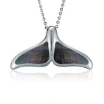 Mother of Pearl Whale Tail Pendant Pendant Island by Koa Nani Large Black 