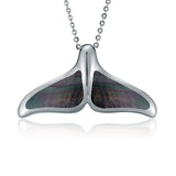Mother of Pearl Whale Tail Pendant Pendant Island by Koa Nani Large Black 