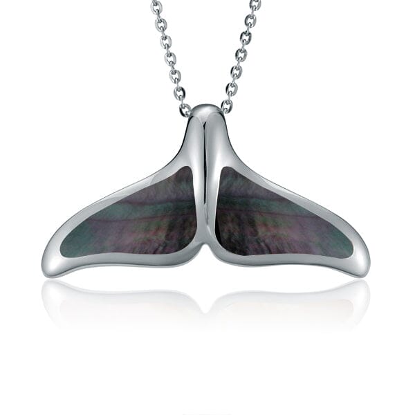 Mother of Pearl Whale Tail Pendant Pendant Island by Koa Nani Large Black 