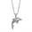 The picture shows a 14K white gold dolphin necklace with one eye diamond.