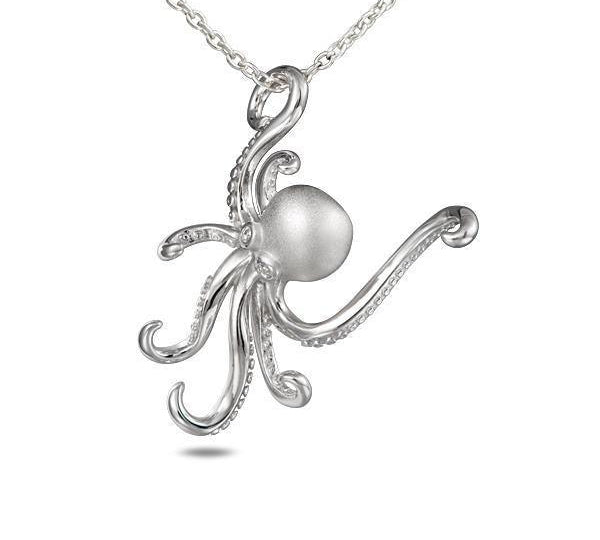 The picture shows a 925 sterling silver octopus pendant with topaz.