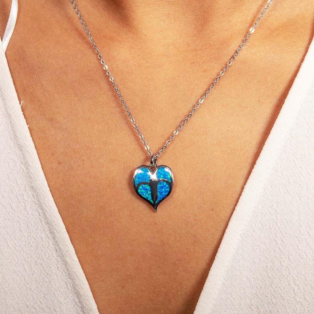 Opal Anthurium Heart Pendant Pendant Island by Koa Nani 