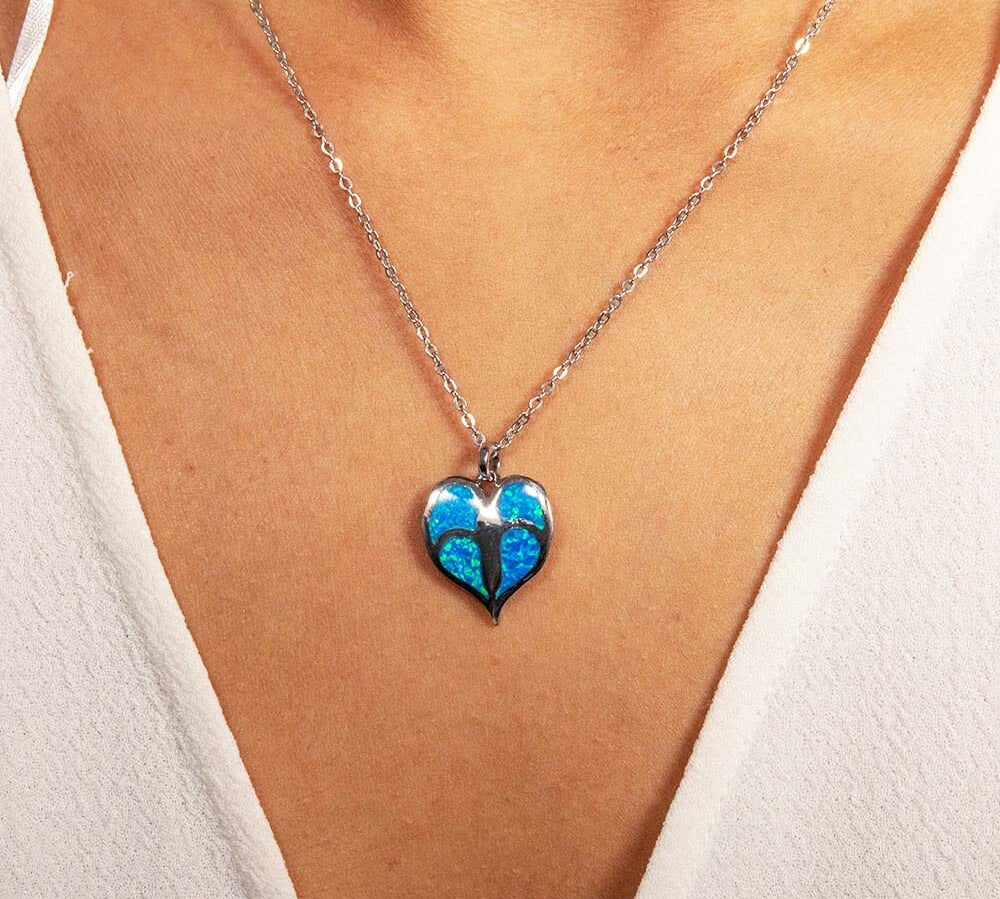 Opal Anthurium Heart Pendant Pendant Island by Koa Nani 
