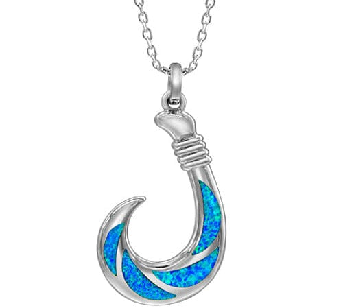 Opal Atlantis Fishhook Pendant Pendant Island by Koa Nani Large 
