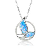 Opal Infinity Whale Tail Pendant Pendant Island by Koa Nani 