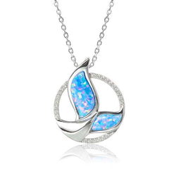 Opal Infinity Whale Tail Pendant Pendant Island by Koa Nani 