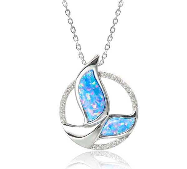Opal Infinity Whale Tail Pendant Pendant Island by Koa Nani 