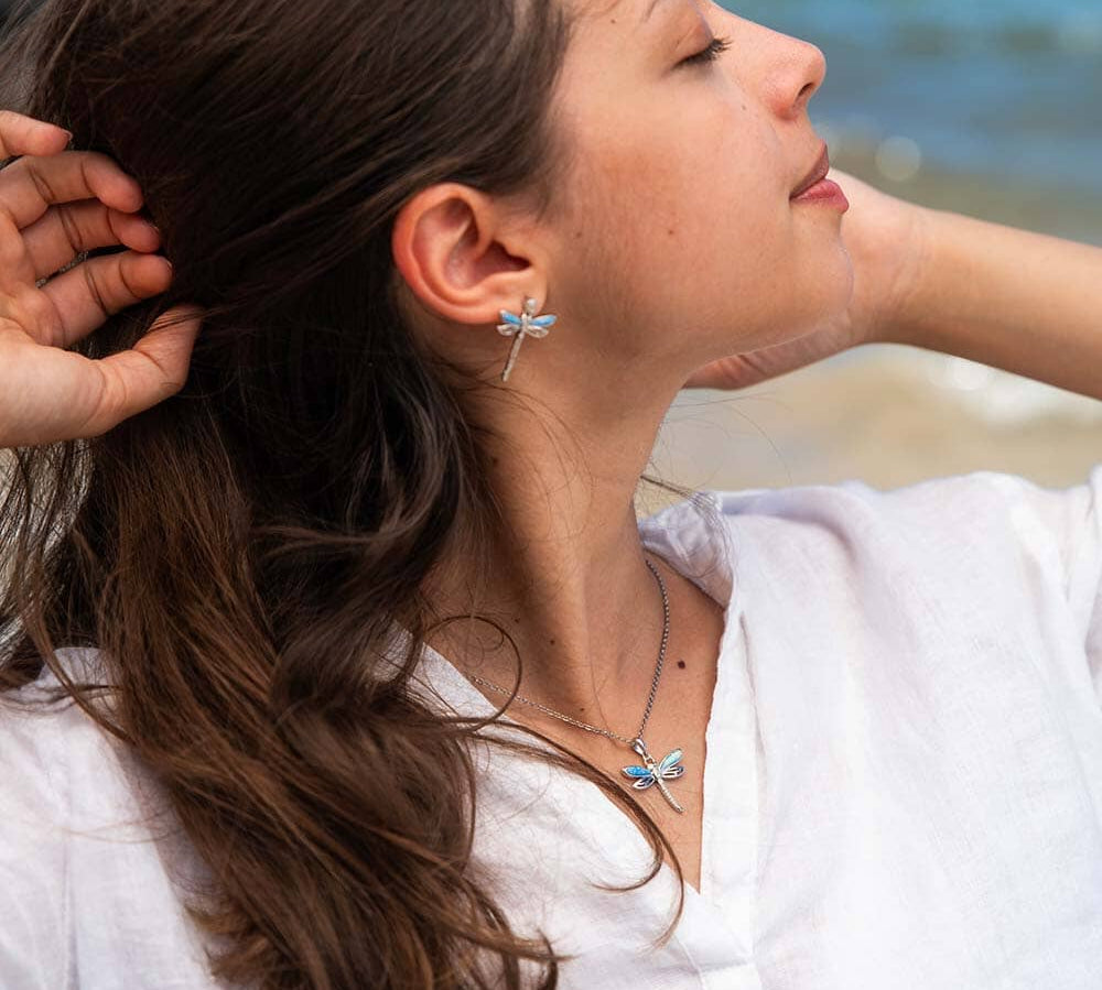 Opal Island Dragonfly Pendant & Earrings Set Other Island by Koa Nani 