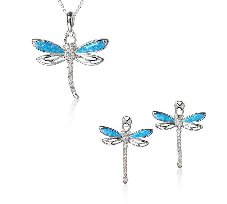 Opal Island Dragonfly Pendant & Earrings Set Other Island by Koa Nani 