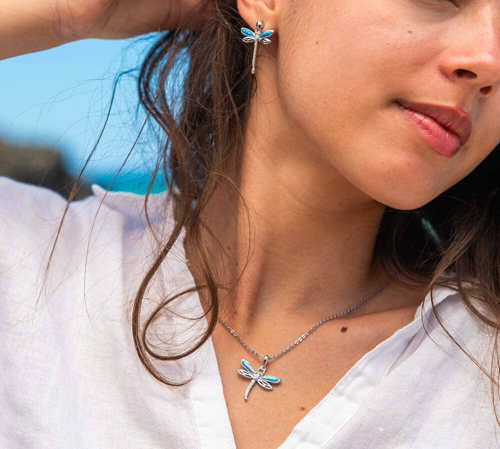 Opal Island Dragonfly Pendant & Earrings Set Other Island by Koa Nani 
