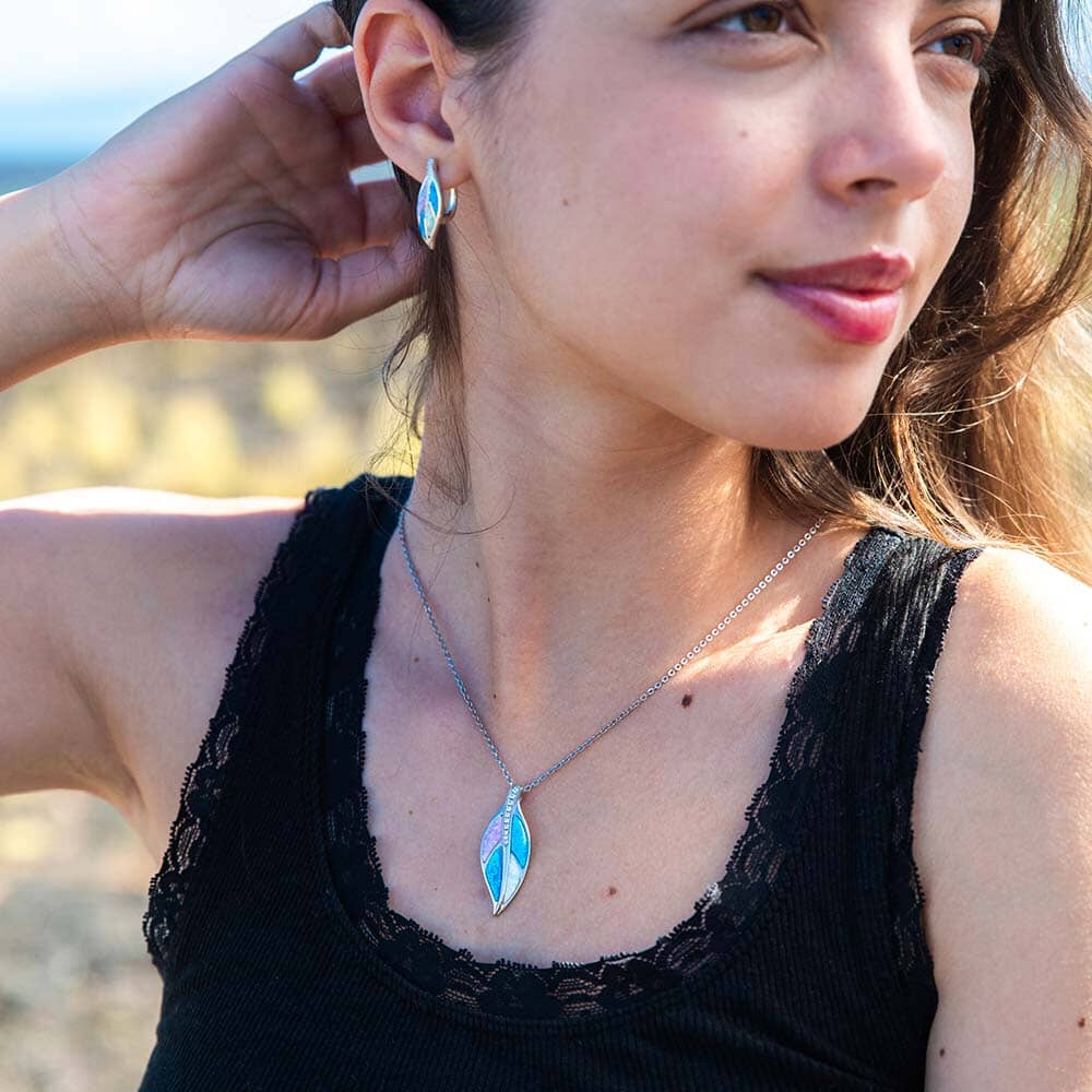 Opal Maile Leaf Earrings Earrings Island by Koa Nani 