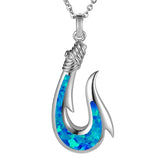 Opal Maui Fishhook Pendant Pendant Island by Koa Nani Large 