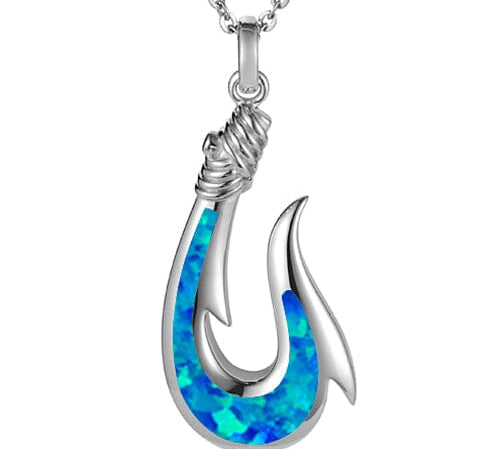 Opal Maui Fishhook Pendant Pendant Island by Koa Nani Large 
