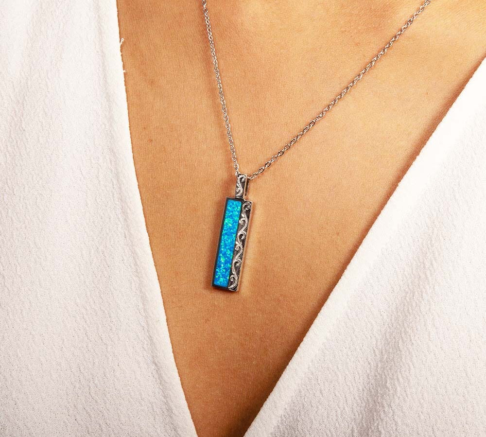 Opal Nalu Bar Pendant Pendant Island by Koa Nani 