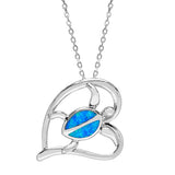 Opal Polynesian Honu Heart Pendant Island by Koa Nani 