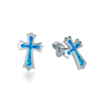 Opal Regal Cross Stud Earrings Earrings Island by Koa Nani 