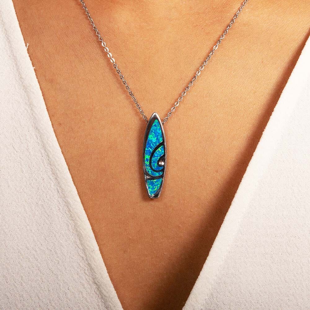 Opal Surfboard Pendant Pendant Island by Koa Nani 