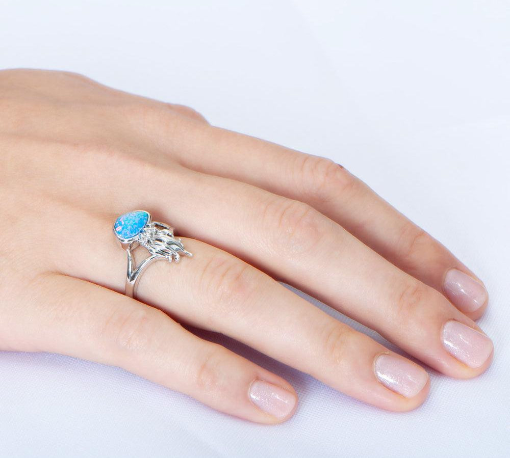 Opalite Button Jellyfish Ring Ring Island by Koa Nani 