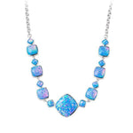The picture shows a 925 sterling silver opalite cushion cut necklace.