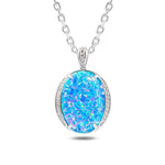 The picture shows a 925 sterling silver opalite eclipse pendant with cubic zirconia.