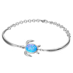 The picture shows a 925 sterling silver opalite sea turtle bracelet.