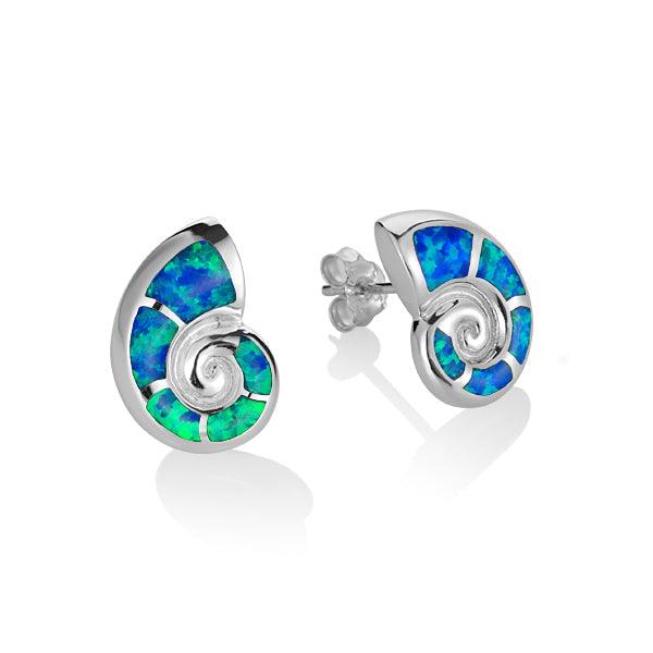 Opalite Nautilus Shell Earrings Earrings Island by Koa Nani 