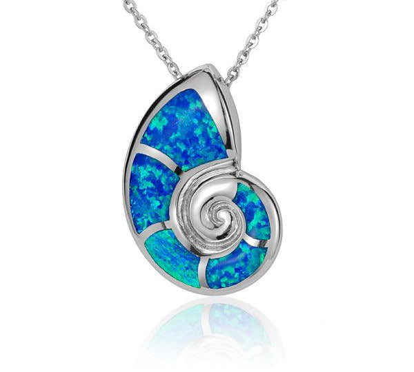 Opalite Nautilus Shell Pendant Pendant Island by Koa Nani 