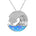 The picture shows a 925 sterling silver opalite ocean wave pendant with cubic zirconia.