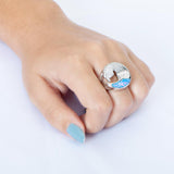 Opalite Ocean Wave Split Ring Ring Island by Koa Nani 