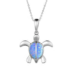 The picture shows a 925 sterling silver opalite sea turtle pendant.