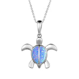 The picture shows a 925 sterling silver opalite sea turtle pendant.