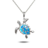 The picture shows a 925 sterling silver opalite sea turtle pendant.