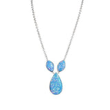 The picture shows a 925 sterling silver opalite three drop necklace.