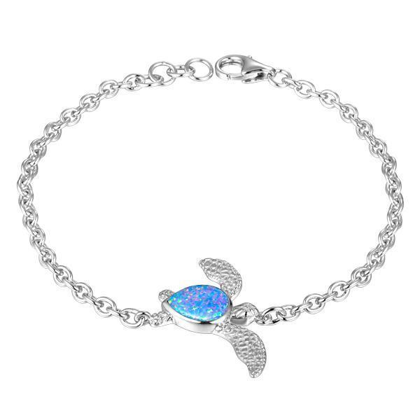 The picture shows a 925 sterling silver opalite sea turtle bracelet.