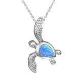The picture shows a 925 sterling silver opalite sea turtle pendant.