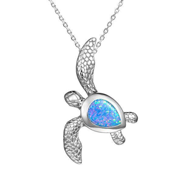 The picture shows a 925 sterling silver opalite sea turtle pendant.