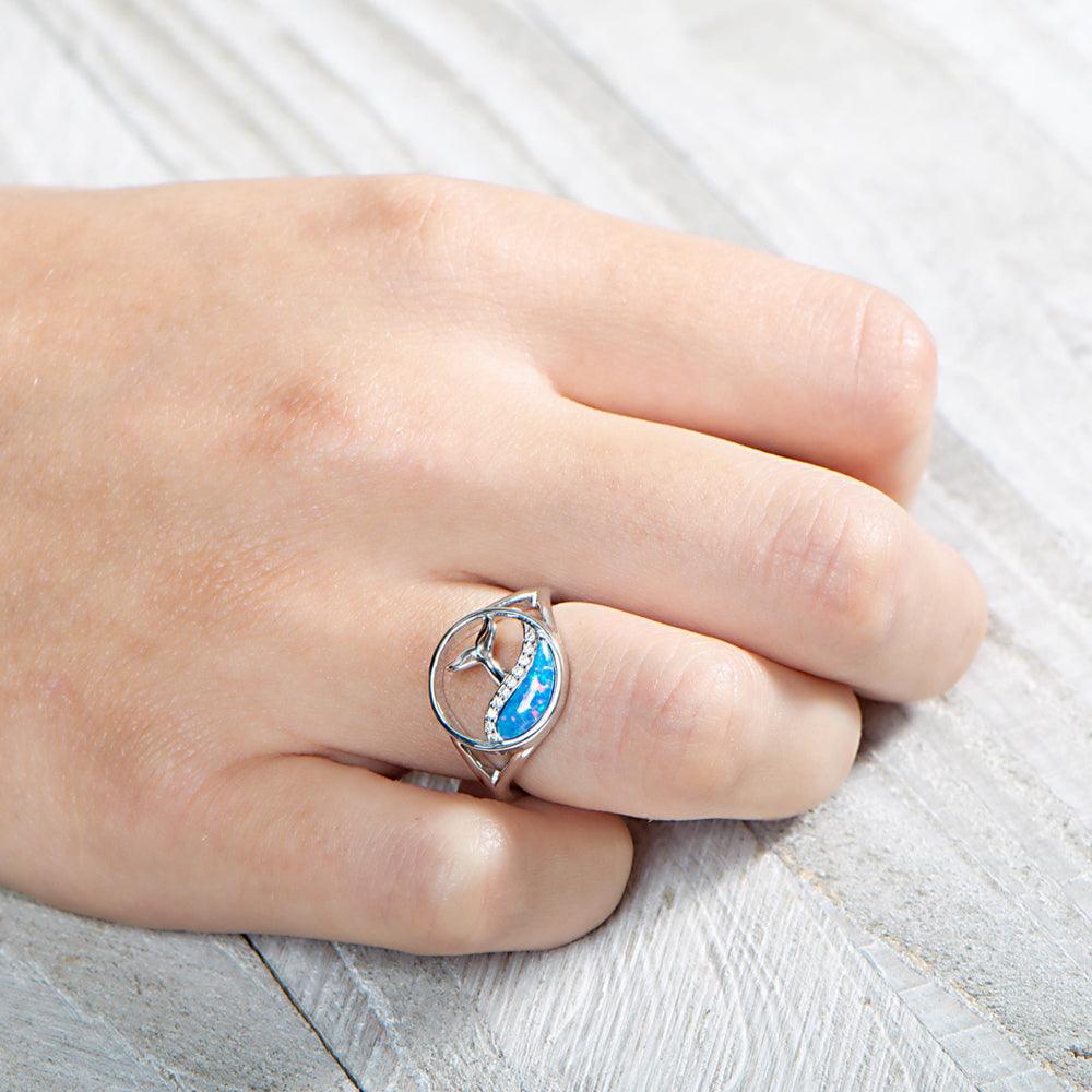 Opalite Whale Wave Ring Ring Island by Koa Nani 