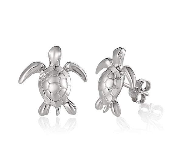 Paia Honu Stud Earrings Earrings Island by Koa Nani White Gold 