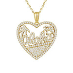 Pavé Aloha Heart Pendant Pendant Island by Koa Nani Yellow Gold 